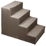 Mg Design Hundetreppe 4 Stufen in Hellbraun – Stabiler Holzrahmen, gelenkschonend, leicht & mobil, für Sofa & Bett, für Hunde & Katzen
