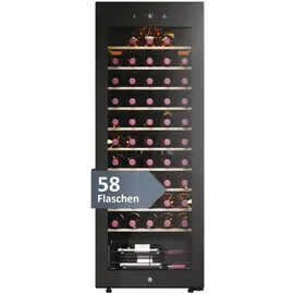 Haier Weinkühlschrank 150l Sicherheitsschloss hOn App Türalarm & Schwarz