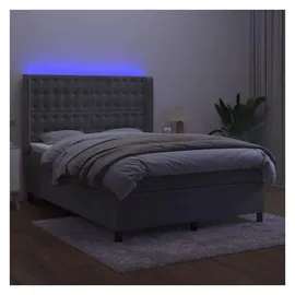 vidaXL Boxspringbett 140 x 200 cm Hellgrau