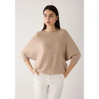 More & More Rundhalspullover mit Glanzeffekt Beige 42