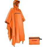 Andake Regenponcho, Herren Damen Unisex Regenjacke, Wasserdicht Winddicht knitterfrei wiederverwendbar Regenmantel - Einheitsgröße