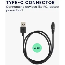 kwmobile USB C Ladekabel kompatibel mit Huami Amazfit Falcon - Kabel Charger - Smart Watch Typ C Ersatzkabel - Fitnesstracker Aufladekabel
