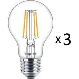 Philips LED-Birne 4,3W E27 warmweiß 3 St.