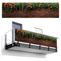MuchoWow Balkon-Sichtschutz, Rotbraun, Kunststoff, Rechteckig, 300x85 cm, Sonnen- & Sichtschutz, Sichtschutz Garten, Balkon Sichtschutze