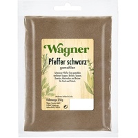 Wagner Gewürze Pfeffer schwarz gemahlen, 1er Pack (1 x 250 g)