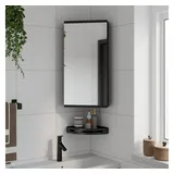 vidaXL Eck-Spiegelschrank Schwarz 30x24x60 cm