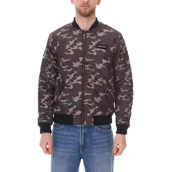 Cavallo de Ferro Herren Bomber-Jacke im Camouflage-Look Herbst-Jacke Übergangs-Jacke CSJA001 Grün/Schwarz/Beige - M