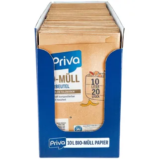 Priva Bio Papiermüllbeutel 20 x 10 Liter , 8er Pack