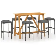 vidaXL Gartenbar Set 7-tlg. Grau