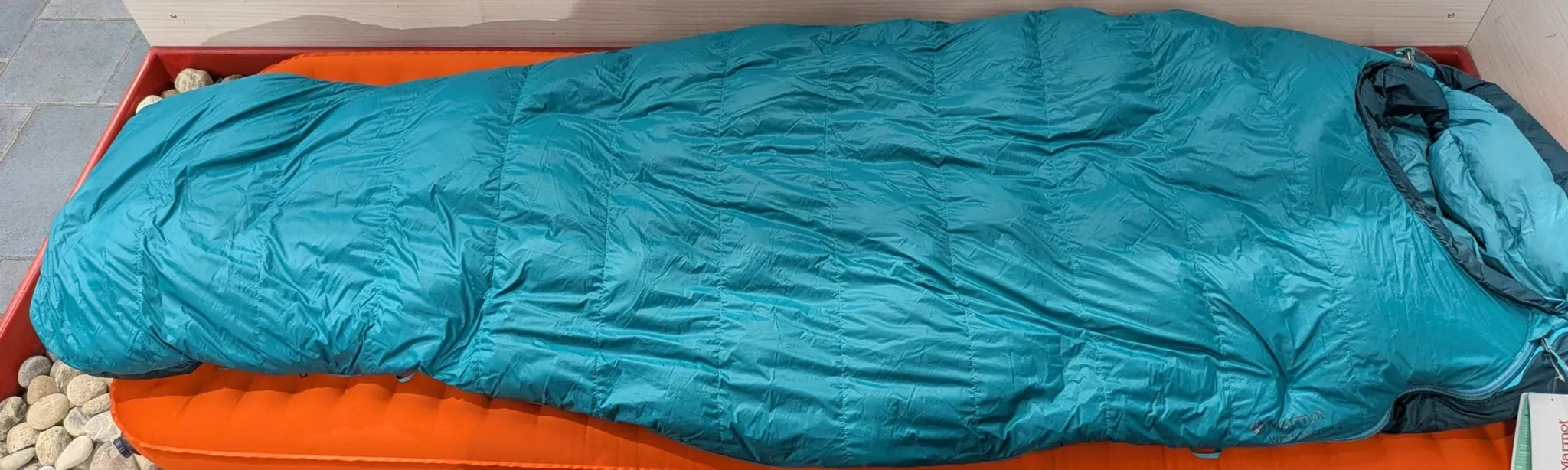 Marmot Damen Micron 25 Long Daunenschlafsack (Damen bis -5,6°C / max. Körpergröße 183cm / Gewicht 1,21kg) - STK - Malachite/Deep Teal