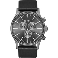 Nixon Unisex Analog Japanisches Quarzwerk Uhr mit Leder Armband A405-680-00