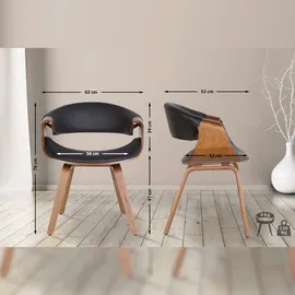 CLP 2er Set Esszimmerstuhl Foley Mit Kunstleder- Oder Stoffbezug I Küchenstuhl Mit Armlehne Und Holzgestell