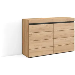 SKRAUT HOME Kommode, Schrank mit Schubladen, 114x35x75 cm, Schlafzimmer, Mit Stauraum, Moderner Stil, Eiche - 455_9