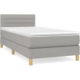 vidaXL Boxspringbett 100 x 200 cm Hellgrau
