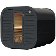 Wolff Finnhaus Design Saunahaus Luago 2x2 Art 1 anthrazit Typ 1 ohne Fenster Komplett montiert