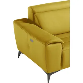 Egoitaliano 2,5-Sitzer Suzette, Designsofa mit elektrischen Komfortfunktionen, edel & bequem, inkl. 2 elektronischer Relaxfunktionen, Rücken- und Fußteilfunktion gelb