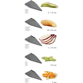 Metaltex Slice-V Universalreibe 6-tlg. Grau