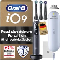Oral-B iO Series 9 Plus Edition Black Onyx + Aufsteckbürsten 3 St. + Reiseetui weiß