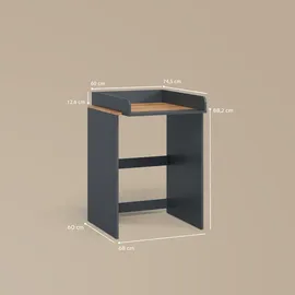 livinity Waschmaschinenschrank Paolina 68 x 88,2 cm Anthrazit/Goldkraft Eiche