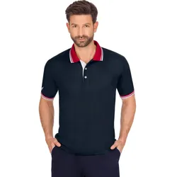 Poloshirt TRIGEMA "TRIGEMA Poloshirt aus Coolmax Material", Herren, Gr. XL, blau (navy), 100% Polyester (recycelt), sportlich, Kurzarm, Shirts