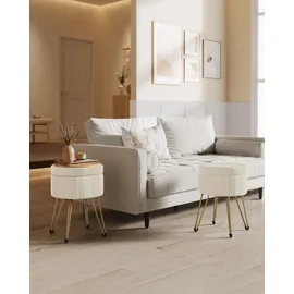 Songmics Sitzhocker Hocker (Schminktischhocker, Samt Schminkhocker), 4 Metallbeine, für Ankleidezimmer, Wohnzimmer, Schlafzimmer