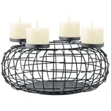 Marrakesch Orient & Mediterran Interior Adventskranz Moderne Deko Adventskranz Weihnachtsdeko Kerzenhalter Carvo, Handarbeit schwarz