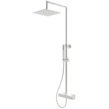 Mariner Linea Duschsystem mit Thermostat, Metall-Stabhandbrause und Edelstahl-Kopfbrause eckig, WLS5301-BO,