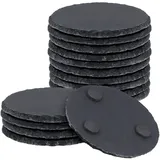 ZOENHOU 15 Stück Schiefer Untersetzer 10x10 cm, Schieferplatten Rund 4 Zoll, Schwarze Getränkeuntersetzer aus Naturstein für Zuhause, Büro, Bar und DIY