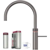 Quooker Fusion Round Gunmetal Wasserhahn & PRO3 Reservoire & Sprudelwasser CUBE