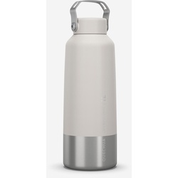 Trinkflasche 1 l mit Schraubverschluss Inox Wandern - weiss, beige, EINHEITSGRÖSSE