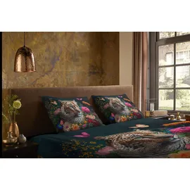 Muller Textil Borra Blumen Schwarz/Rosa 135 x 200 cm + 2 x 80 x 80 cm