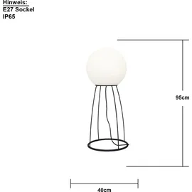 Star Trading Stehleuchte Kunststoff/Metall 95 cm E27 1 Stück Schwarz/Weiß