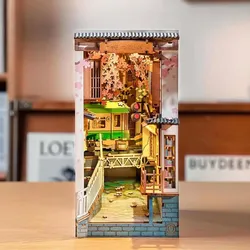 Tiny House Buchstütze Holzbausatz, Sakura