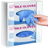 NiHome Wandhalterung für Handschuhhalter(für 2 Boxen), Acryl Handschuh Halter für Einweg-Handschuhe und Tücher, platzsparender Handschuhspender für Küche, Bad, Labor und Garage