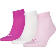 Puma Socken Quarter Plain 3P 3 Paar Rosa 39-42
