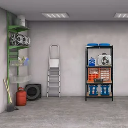 Relaxdays Relaxdays Schwerlastregal, Traglast 1060 kg, 4 Ebenen, zum Stecken, Keller, Garage, Stahl, HxBxT: 180x90x60 cm, schwarz