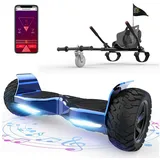 RCB Balance Scooter Kart Set, 8,5'' Off-Road SUV Hoverboard mit Sitz, Go-Kart, APP, Bluetooth blau|schwarz