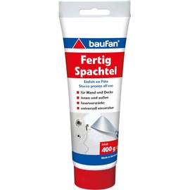 Baufan Fertigspachtel Weiß Für Innen- und Deckenflächen im & Außenbereich I Faserverstärkt für hohe Festigkeit I Härtet rissfrei aus