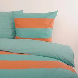 Tom Tailor BOLD STRIPES Orange/Türkis 135 x 200 cm + 80 x 80 cm