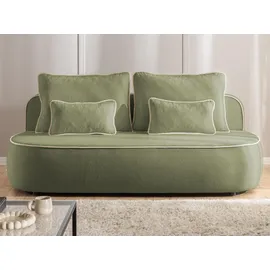 S-Style Kindersofa Vero 210 x 90 x 98 cm Buche/Birke Teilmassiv Olivgrün/beige