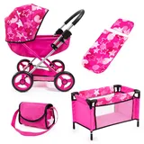 Bayer Design Puppenwagen Cosy Set pink Sterne