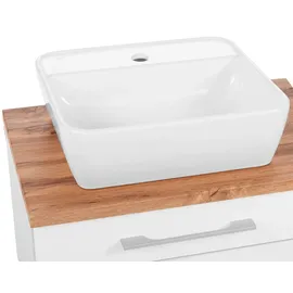 WELLTIME Waschbeckenunterschrank WELLTIME "Davos", weiß, B:60cm H:55cm T:47cm, Schränke, Waschbeckenunterschrank, Badmöbel, Waschtisch inkl. Waschbecken, Breite 60 cm