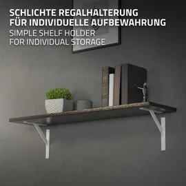ML-Design Regalträger, Weiß, Metall, 24x3x24 cm, Wohnzimmer, Regale, Wandregale
