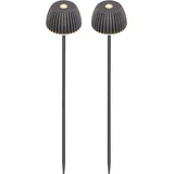 Briloner Außenleuchte Kunststoff, Metall 6 x 78,5 cm 2er Set grau