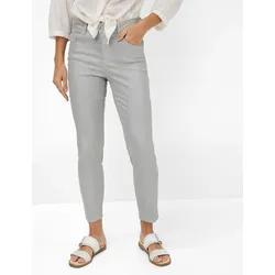 5-Pocket-Jeans BRAX "Style SHAKIRA S", Damen, Gr. 46, Normalgrößen, silber (silberfarben), 52% Baumwolle, 46% Lyocell, 2% Elasthan, Jeans