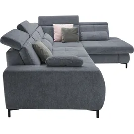 Set One by Musterring Ecksofa, blau (famosa navy), SET ONE BY MUSTERRING, Sofas, B/H/T: 317cm x 86cm x 220cm, Flachgewebe, Armlehne links, Sitztiefenverstellung,Kopfteilverstellung,Bettfunktion,Schubkasten, 100% Polyester, Ecksofa, Kaltschaumpolsterung, Flachgewebe, whlw.
