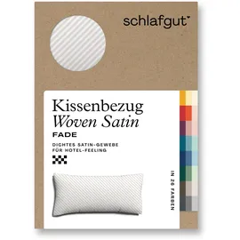 schlafgut Woven Fade Kissenbezug Gestreift Weiß/Sand Light 40 x 80 cm