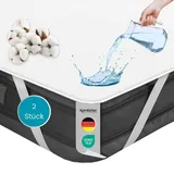 Komfortec Matratzenschoner 2er Set 180 x 200 cm weiß