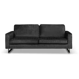 Home Affaire 3-Sitzer HOME AFFAIRE "Maxi-Ausführung Pinto, 236 cm, Cord, Chenille, Lederoptik", grau (dunkelgrau), B:236cm H:85cm T:97cm, 100% Polyester, Sofas, mit Keder, schwarze Metallfüße, Wellenunterfederung