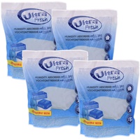 4x 450g Luftentfeuchter Nachfüllpack Ultra Fresh - Nachfüllbeutel für Raum Entfeuchter Nachfüllpack Raumtrockner Granulat Weiß